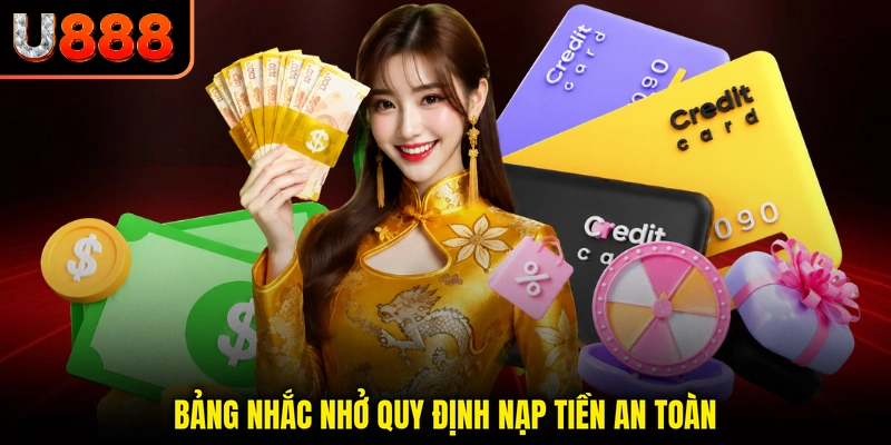 Bảng nhắc nhở quy định nạp tiền an toàn